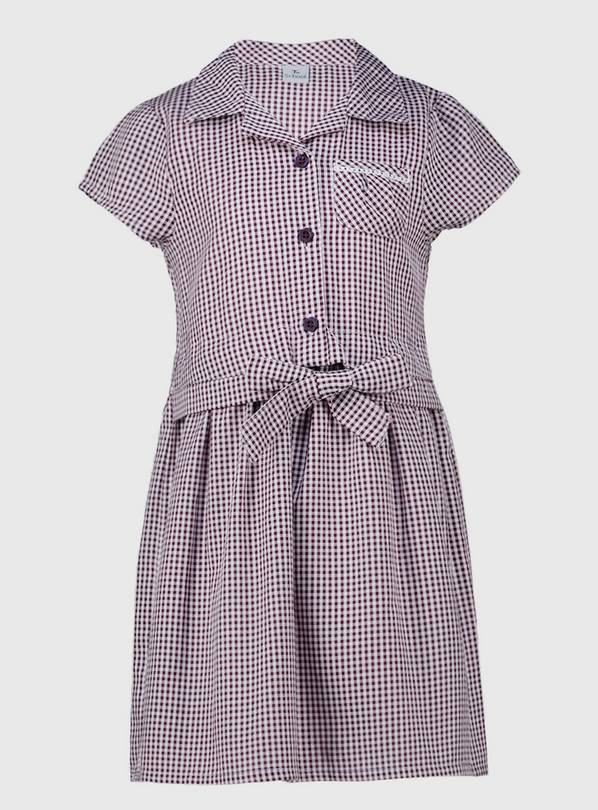 Maroon gingham store school dress